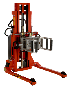 樂吉騰卷夾堆高車,用卷夾抓取，抬升和翻轉(zhuǎn)卷軸